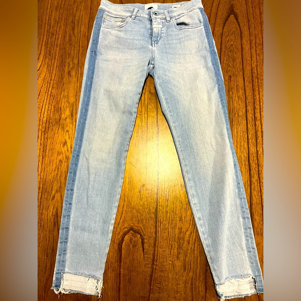 CLOSED made in Italy Italian premium denim fabric jeans ripped ankle skinny 25